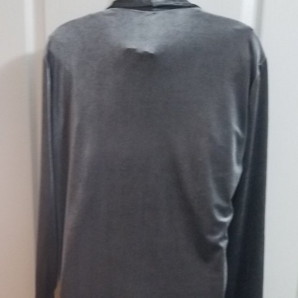 Boutique Lightweight Thin Velvet Duster Steel Grey 1day Sale - Picture 6 of 6